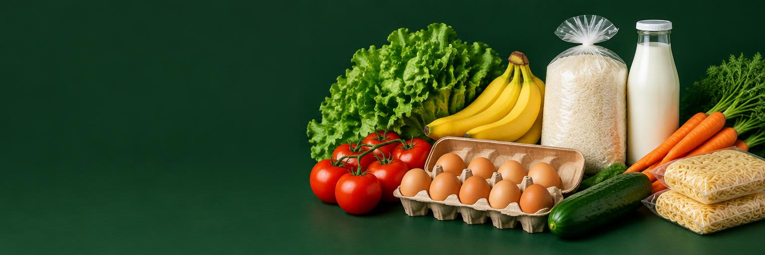 Fresh groceries, rice, eggs and everyday essentials